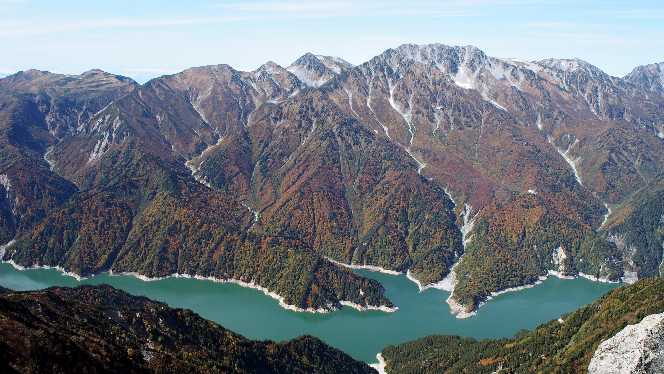 黒部湖、立山、剣岳のコラボ